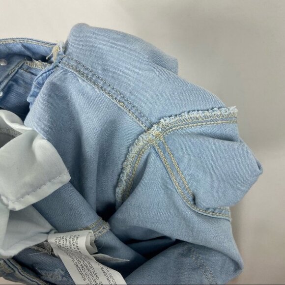 Zara Basic Classic Skinny Jeans Light Blue Wash Size 2 Distressed Busted Knee - Picture 13 of 14